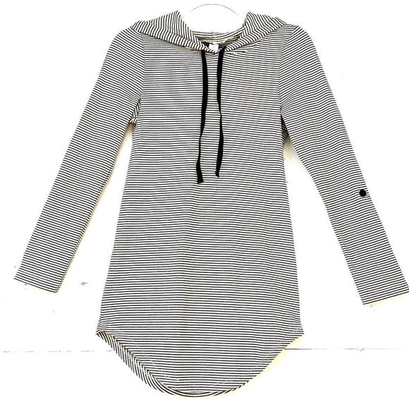 Women's Long Sleeve Striped Hooded Top M - Picture 1 of 5
